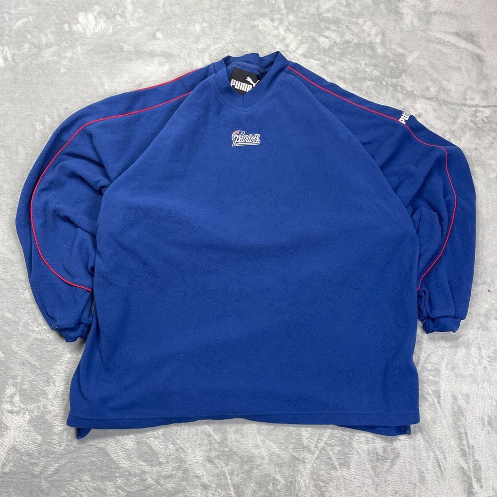 New England Patriots Sweatshirt Mens 2X Blue Fleece Puma NFL Football Sports‎